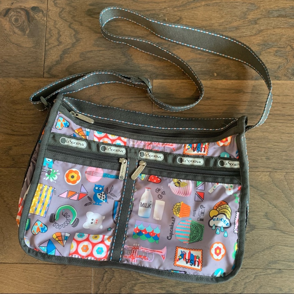 Lesportsac School Themed Crossbody Messenger Bag Purse Gem